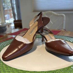 Manolo Blahnik Elegant Brown Heels